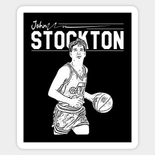 John Stockton | White retro Sticker